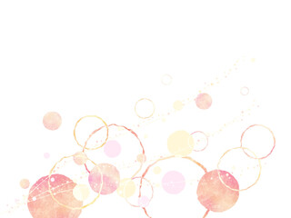 暖色の抽象的な丸の背景イラスト