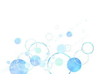 寒色の抽象的な丸の背景イラスト