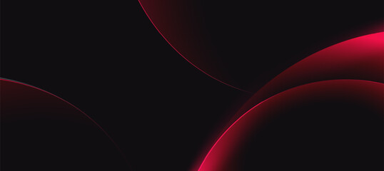 Abstract Red glow curve lines on dark background