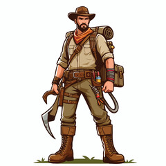 vector full body image of an adventurer