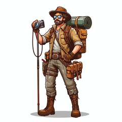 vector full body image of an adventurer