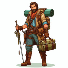vector full body image of an adventurer