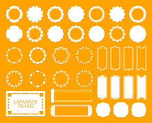 Elegant Japanese Frame Set – Circle, Badge, and Label Vector Elements
