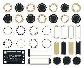 Elegant Japanese Frame Set – Circle, Badge, and Label Vector Elements