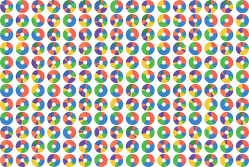 Doughnut-shaped pie chart background 16 columns x 12 rows