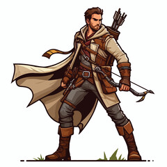 vector full body image of an adventurer