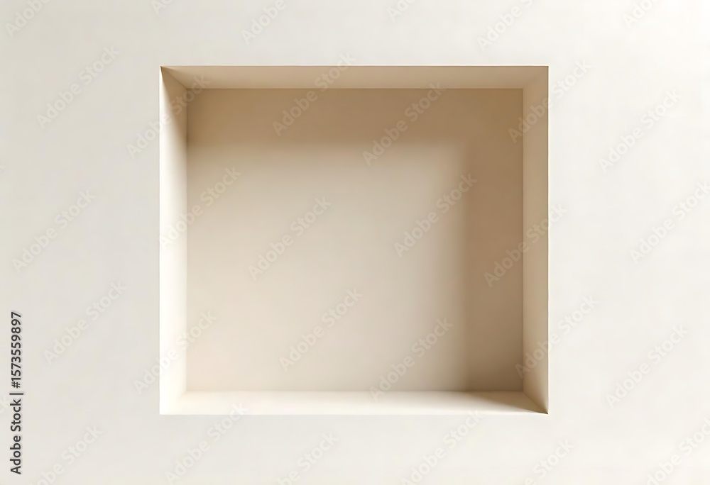 Poster generative ai abstract architectural square recess casting subtle light