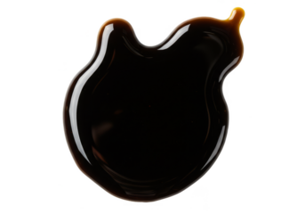 Isolated Image of Dark Brown Sauce Splash Condiment over Transparent BG