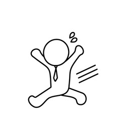 走って逃げるサラリーマンのイラスト
