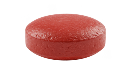 Single Red Pill Isolated Medication Tablet for Health On Transparent