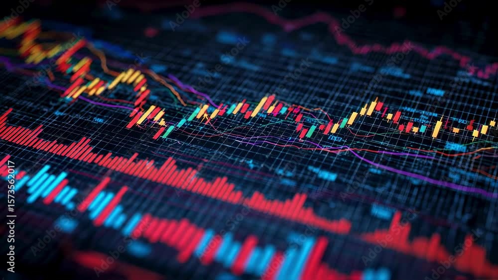 Poster immerse yourself in a highenergy visual representation of market dynamics featuring intricate line c