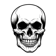 Fototapeta premium Skull Illustration Skeleton White Bone Anatomy with Transparent Background