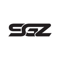 Modern Triple Initial Monogram Logo Design – Bold Minimal Typography Icon SGZ