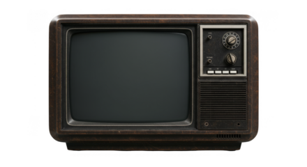 Illustration of Retro Vintage TV Television with Transparent Background