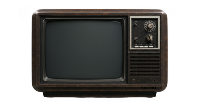 Illustration of Retro Vintage TV Television with Transparent Background