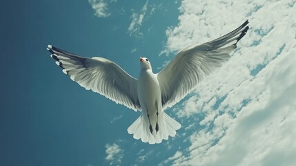 Image of seagull is flying, Seagull background.