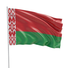 Obraz premium 3d Rendering of Belarus Flag Waving in the Wind on Transparent Background