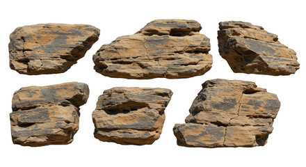 Isolated Layered Rocks on Transparent Background Rock Stone Cliff Rough