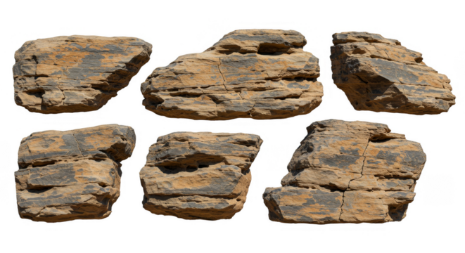 Isolated Layered Rocks on Transparent Background Rock Stone Cliff Rough