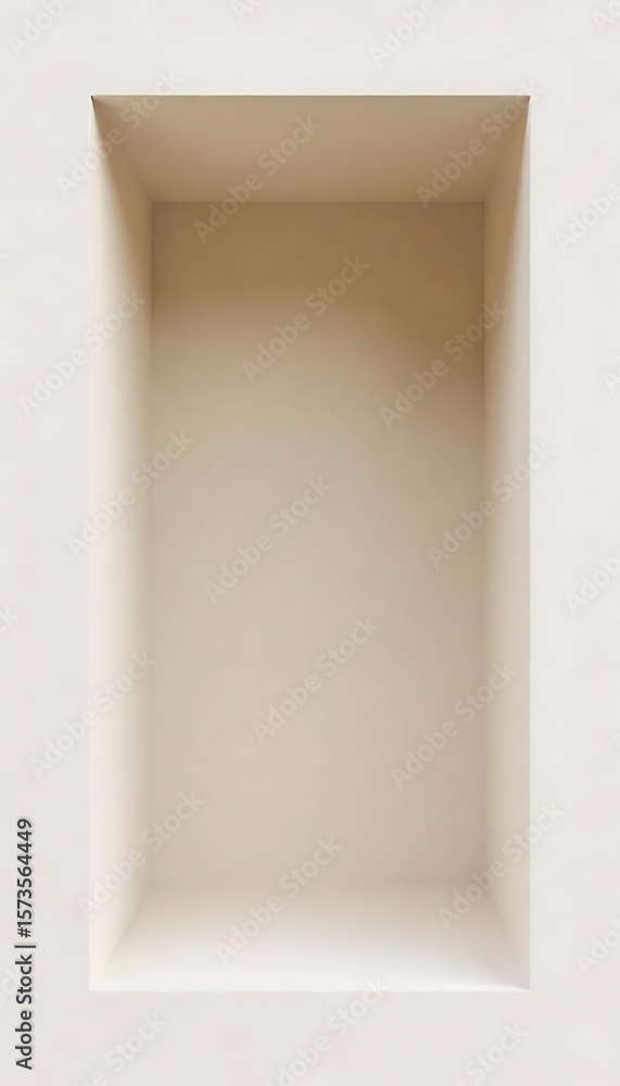 Poster generative ai empty architectural niche in minimal wall neutral tone and subtle lighting
