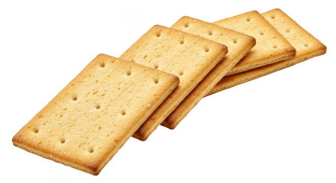 Stack of Golden Rectangular Crackers Food Snack PNG with Transparent BG