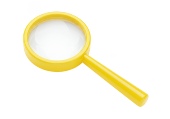 Isolated Magnifying Glass Yellow Tool with Transparent Background