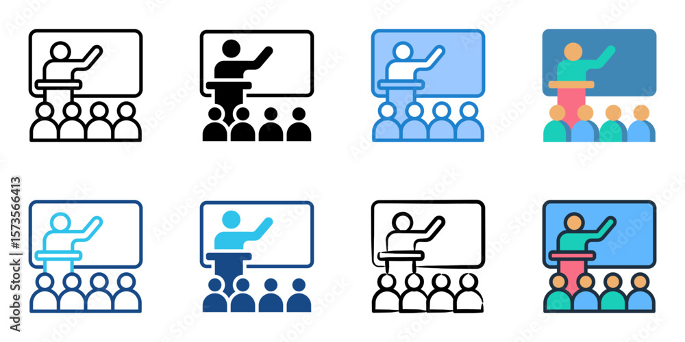 Aufkleber classroom icon set multiple style collection