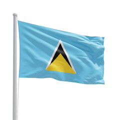 Illustration of Saint Lucia Flag Waving Proudly on Transparent Background