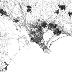 3D illustration of city and urban in Cagliari Italy