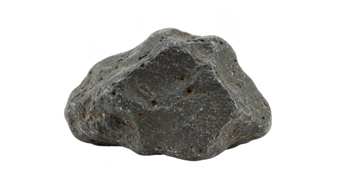 Isolated Mineral Stone Specimen with Metallic Texture on Transparent Background