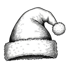 Illustration Of Santa Hat Winter Holiday Celebration On Transparent Background