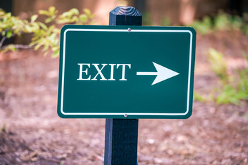 exit sign with arrow