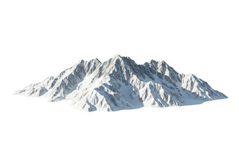 Isolated Mountain Peak With Snow Landscape In Transparent Background