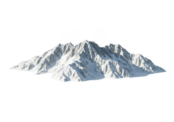 Isolated Mountain Peak With Snow Landscape In Transparent Background