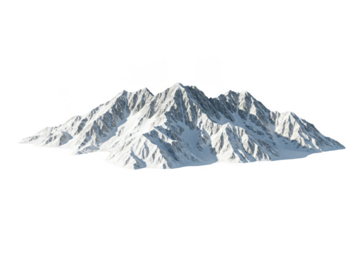 Isolated Mountain Peak With Snow Landscape In Transparent Background