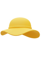 3d Rendering of Yellow Hat Headwear Fashionable Summer Accessory Apparel
