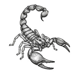 Illustration Of Scorpion With Detailed Claws And Tail In Transparent Background