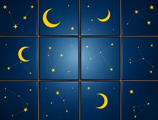 Celestial Tiles: A Night Sky Mosaic