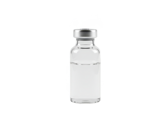 Transparent Background Of Glass Vial With Liquid Drug Medicine