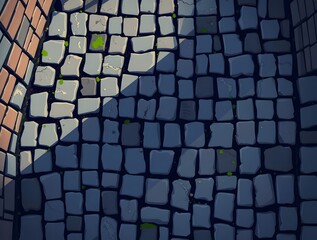 Cobblestone Pathway and Brick Wall: A Textured Convergence