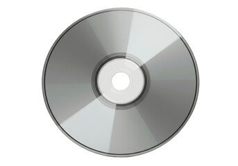 Illustration of Silver CD Disc Data Storage Technology on Transparent