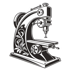 Creative Injection Molding Machine Vector Illustration | Industrial Equipment Graphic for Manufacturing, Engineering, and Plastic Production