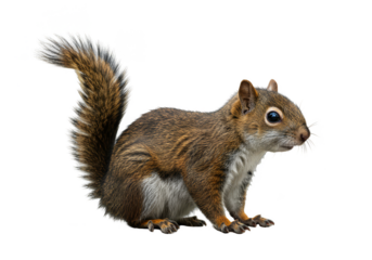 Isolated Photo of Brown Squirrel A Mammal with Furry Tail On Transparent