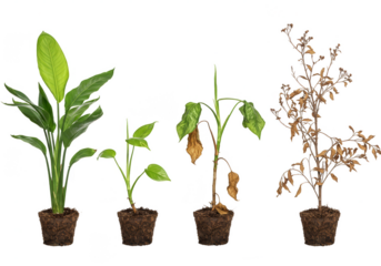 Isolated Photo Showing Plant Growth Stages Progression Health and Dying