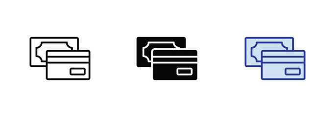 Credit card symbol debit card vector icon. Simple bank debit card vector on white background.