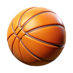 Fototapeta premium Realistic orange basketball with textured surface isolated on transparent background