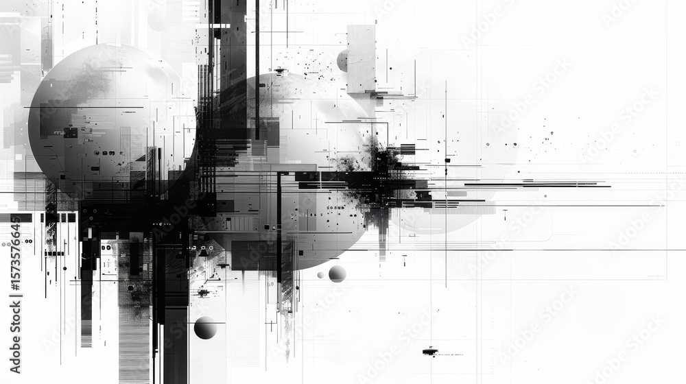 Poster this artwork captivates with its intricate linear designs presenting a harmonious balance of shapes 