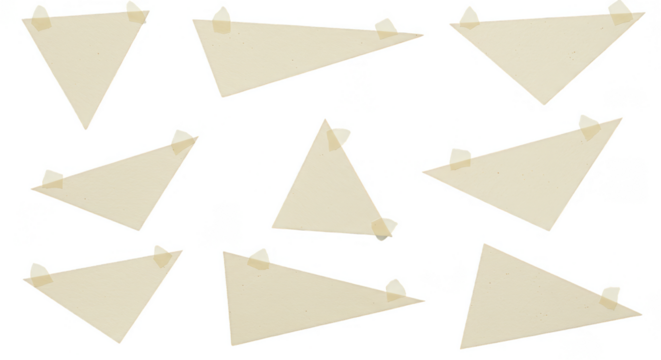 Abstract Beige Triangle Geometric Shapes on Transparent Background