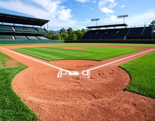 Baseball field, sunny day