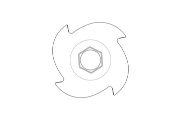 Minimalist Black and White Technical Diagram: Abstract Geometric Wireframe Model of a Machine Element. Perfect for Engineering Schematics, Manufacturing Process Visuals, and Future Technology Designs.